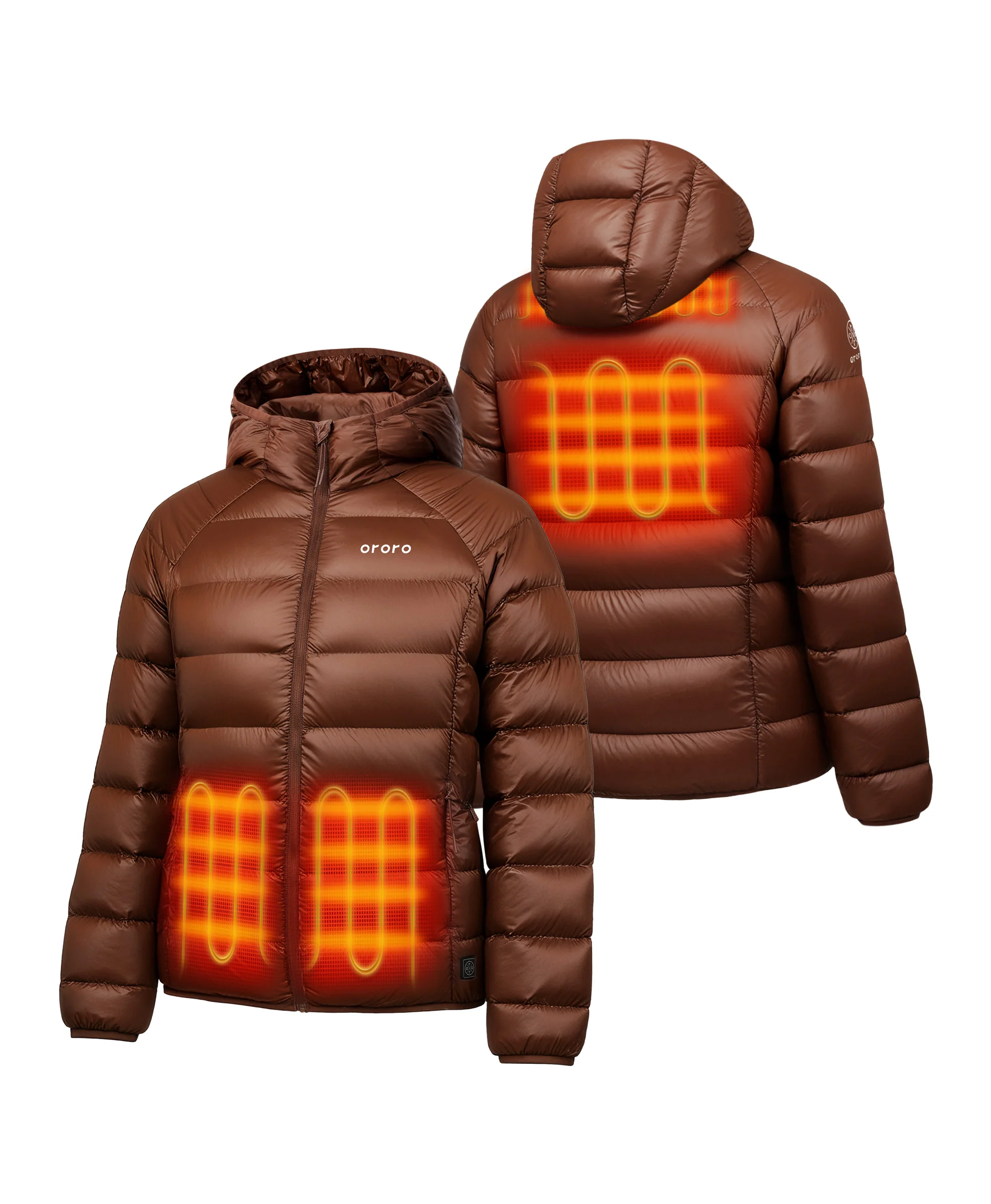 (Open-box) Aero Women's 4-Zone Packable Heated Down Jacket (Battery Set Not Included)
