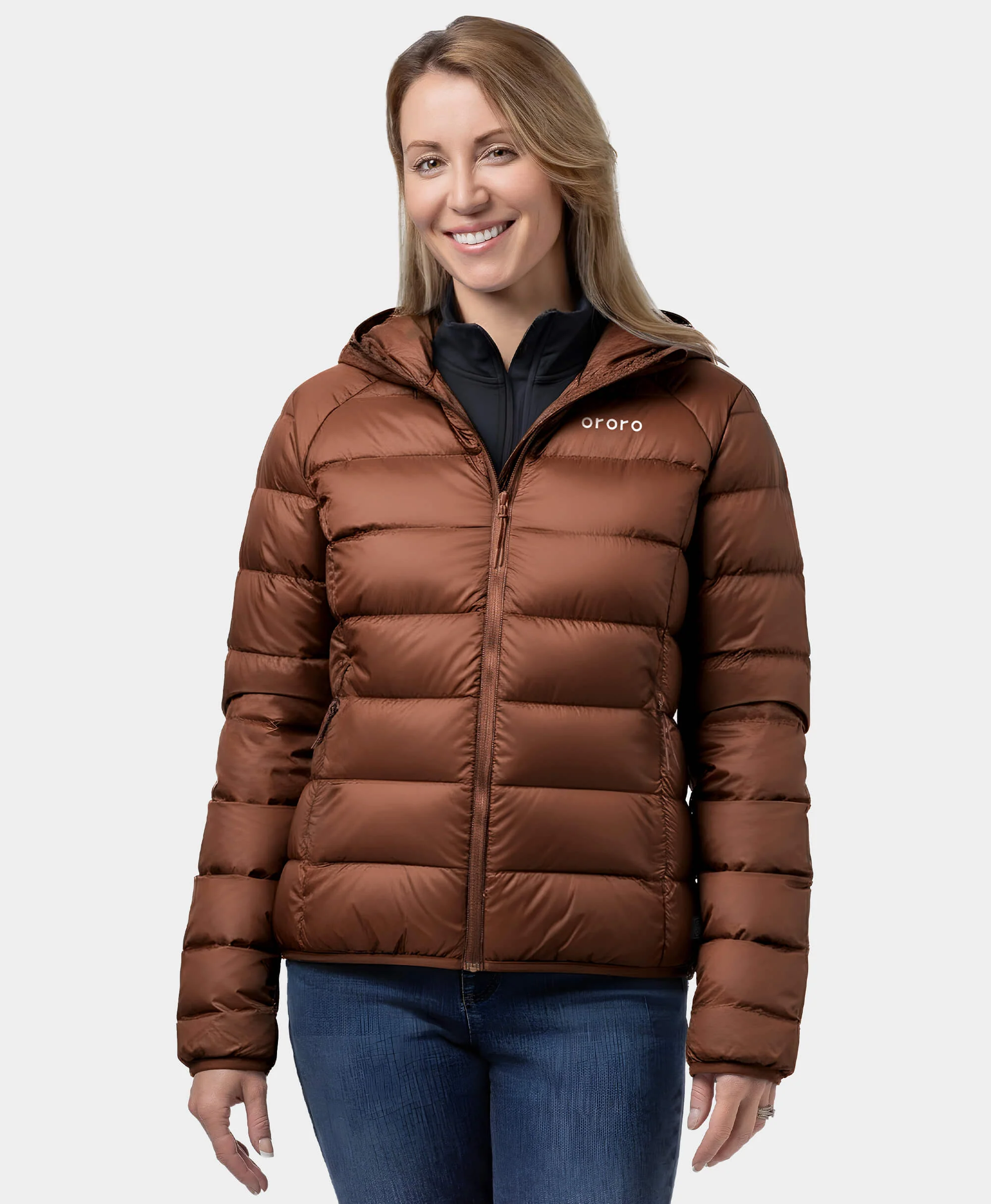(Open-box) Aero Women's 4-Zone Packable Heated Down Jacket (Battery Set Not Included) - Image 2