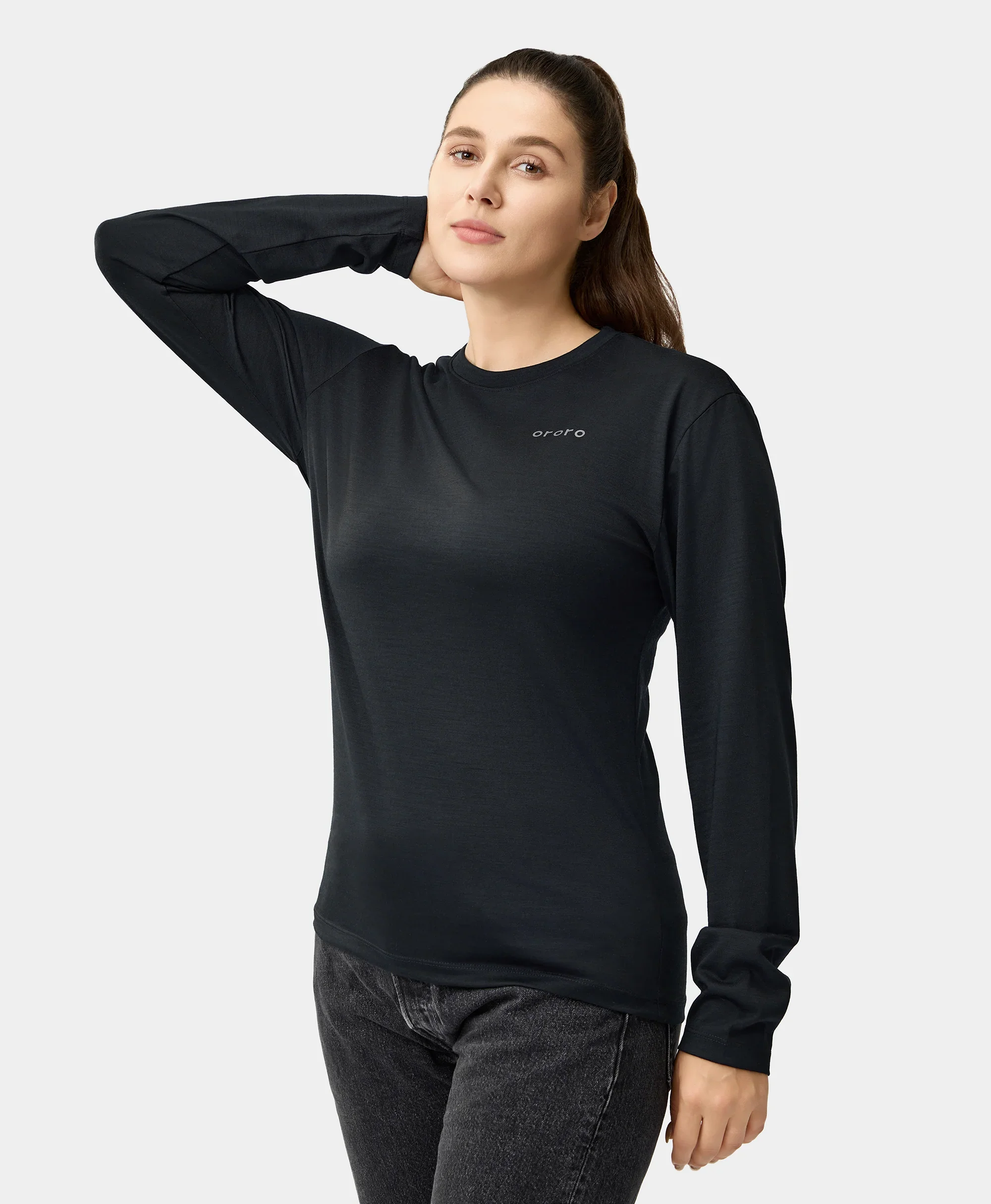 (Open-box) Aoraki Unisex Merino Wool Blend Baselayer - Black - Image 19